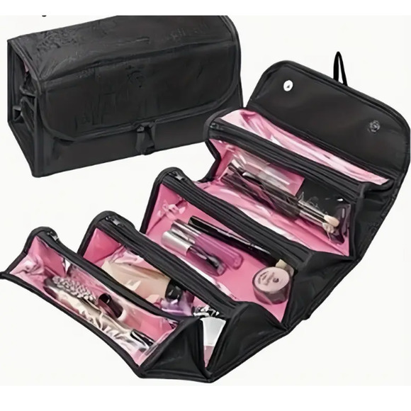 Travel Bag Hang Roll up Toiletry Cosmetics Makeup Organizer Water Resistant - Picture 1 of 7